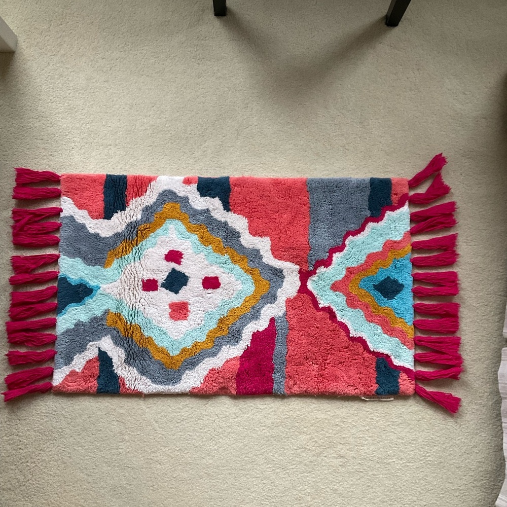 Anthropologie Multicolor Geometric Door Mat